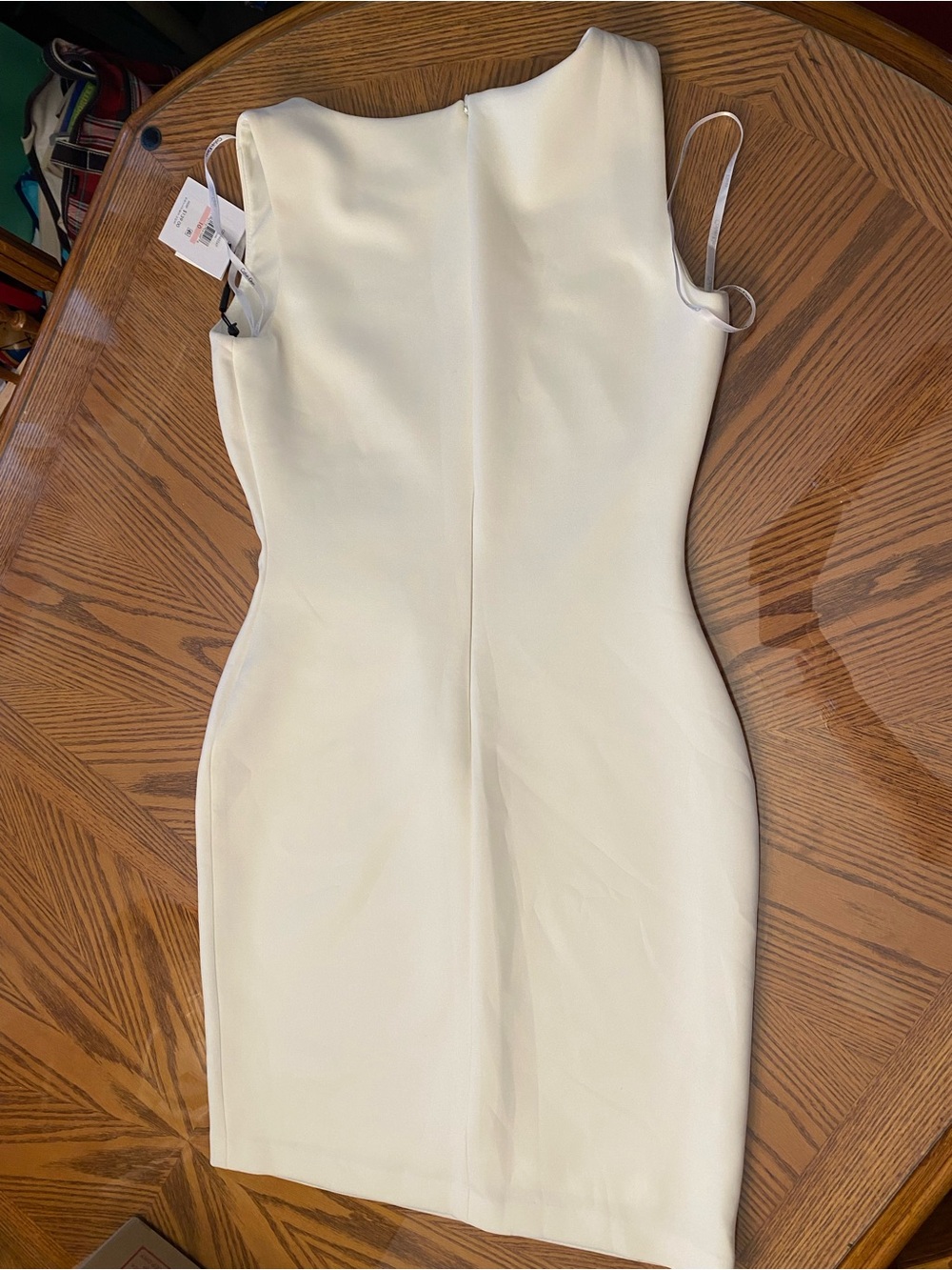 Calvin Klein White Mini Dress with Silver Accents - Picture 7 of 8